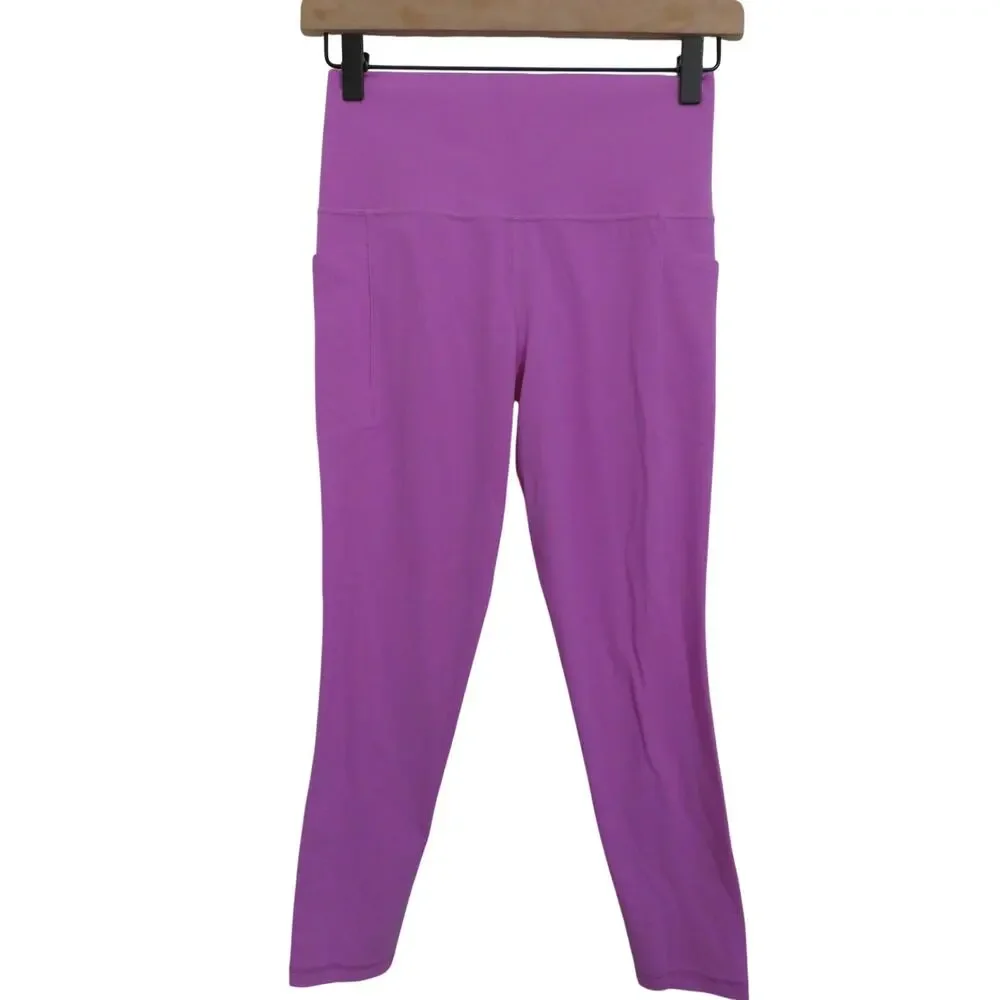Athleta Women Sz S Purple Pink Salutation Stash High Rise Leggings Athleisure